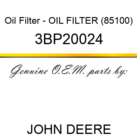 Oil Filter - OIL FILTER (85100) 3BP20024