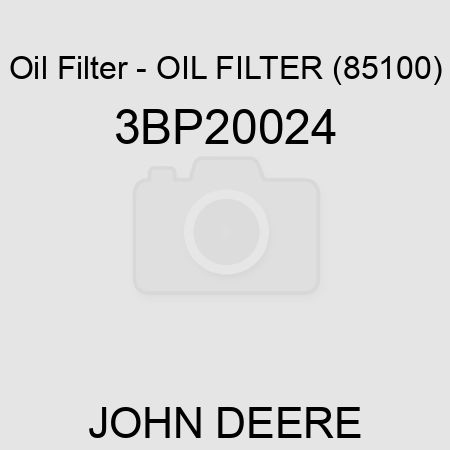 Oil Filter - OIL FILTER (85100) 3BP20024