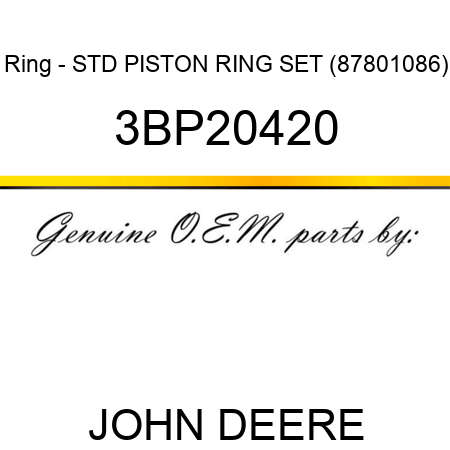 Ring - STD PISTON RING SET (87801086) 3BP20420