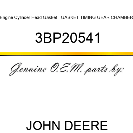 Engine Cylinder Head Gasket - GASKET, TIMING GEAR CHAMBER 3BP20541