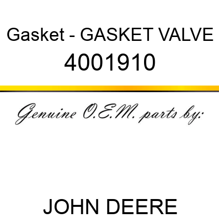 Gasket - GASKET, VALVE 4001910