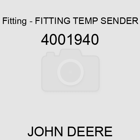 Fitting - FITTING, TEMP SENDER 4001940