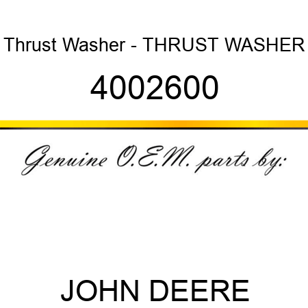 Thrust Washer - THRUST WASHER 4002600