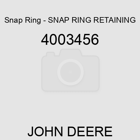 Snap Ring - SNAP RING, RETAINING 4003456