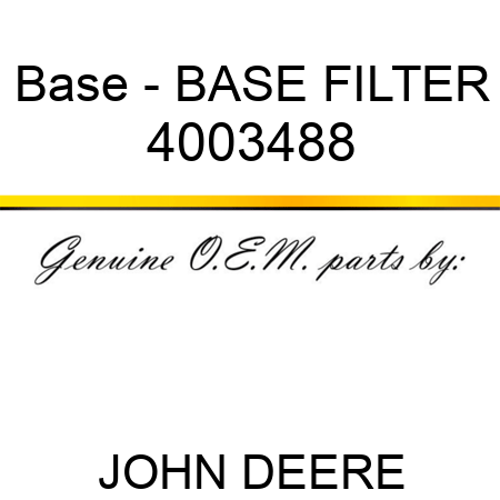 Base - BASE, FILTER 4003488