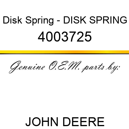 Disk Spring - DISK SPRING 4003725