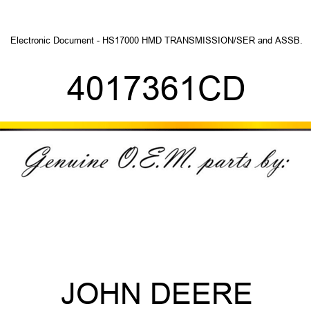 Electronic Document - HS17000 HMD TRANSMISSION/SER&ASSB. 4017361CD