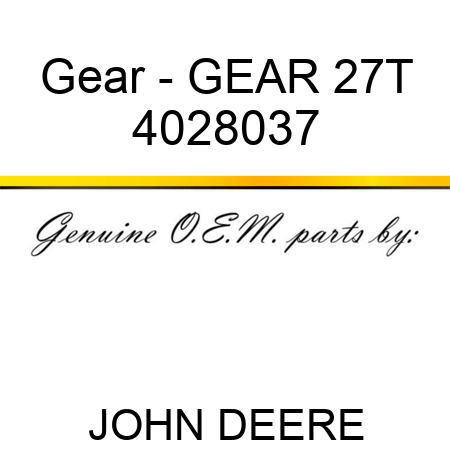 Gear - GEAR, 27T 4028037