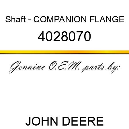 Shaft - COMPANION FLANGE 4028070