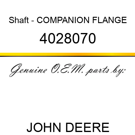Shaft - COMPANION FLANGE 4028070