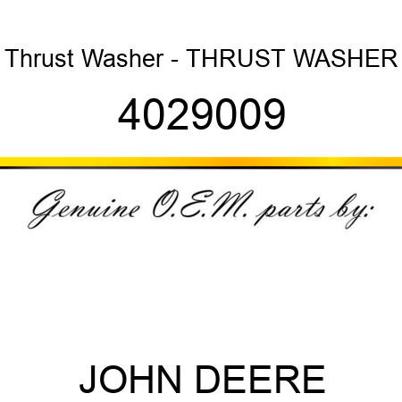 Thrust Washer - THRUST WASHER 4029009