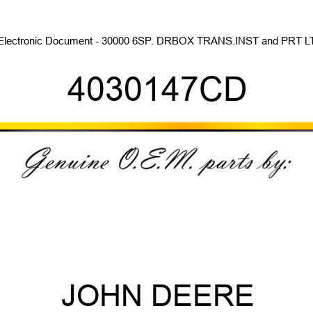 Electronic Document - 30000 6SP. DR,BOX TRANS.INST&PRT LT 4030147CD