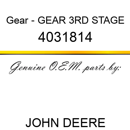 Gear - GEAR, 3RD STAGE 4031814