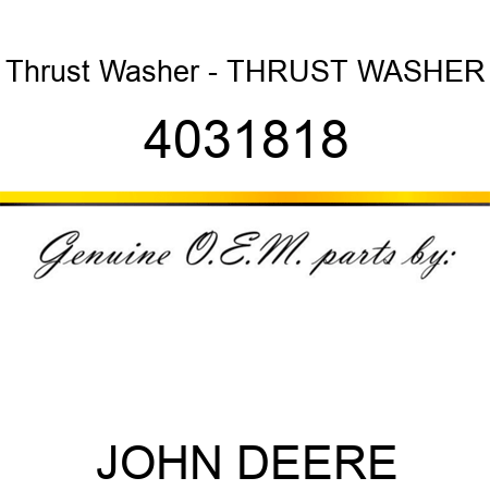 Thrust Washer - THRUST WASHER 4031818