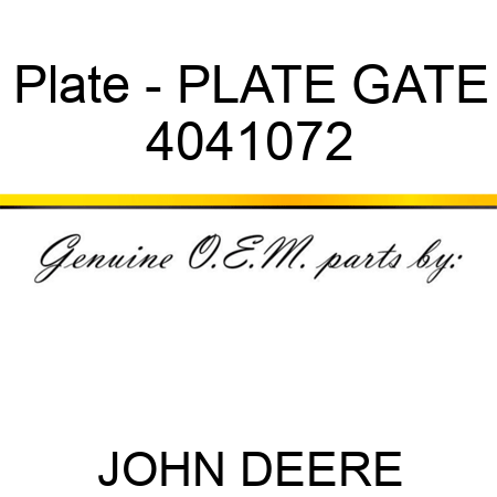 Plate - PLATE, GATE 4041072