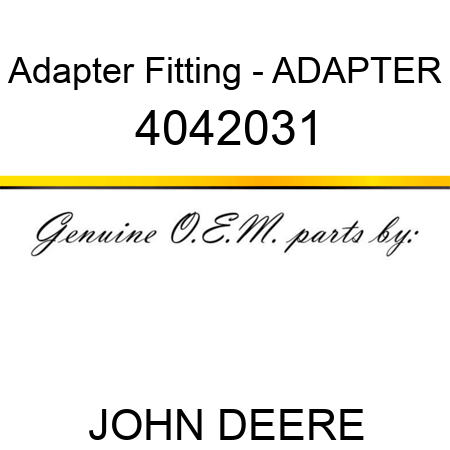 Adapter Fitting - ADAPTER 4042031