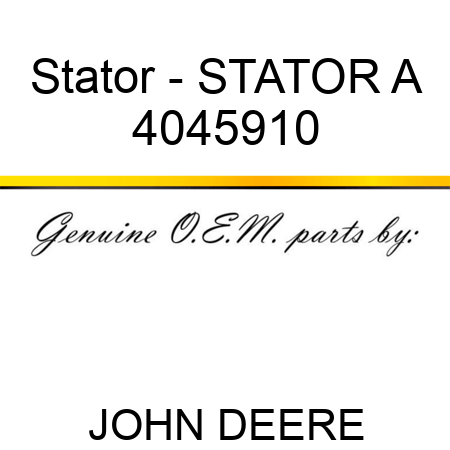 Stator - STATOR, A 4045910