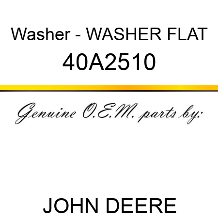 Washer - WASHER, FLAT 40A2510