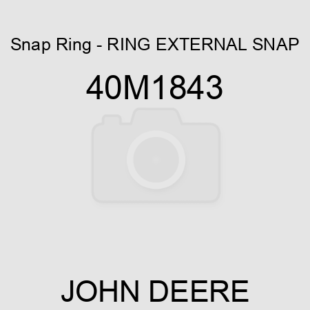 Snap Ring - RING, EXTERNAL SNAP 40M1843