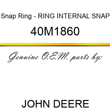Snap Ring - RING, INTERNAL SNAP 40M1860