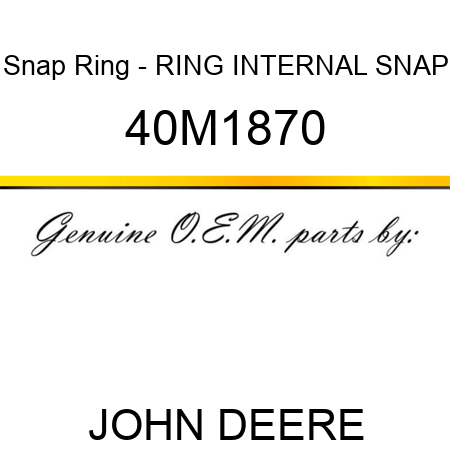 Snap Ring - RING, INTERNAL SNAP 40M1870