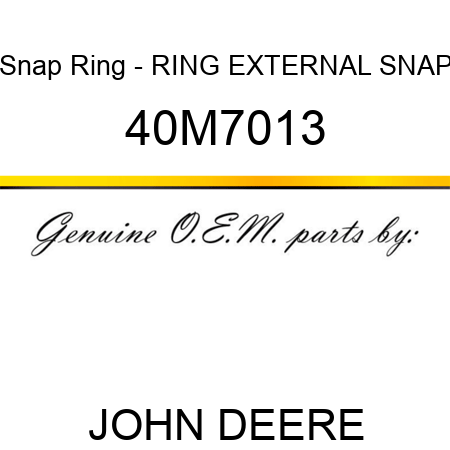 Snap Ring - RING, EXTERNAL SNAP 40M7013