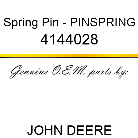 Spring Pin - PIN,SPRING 4144028