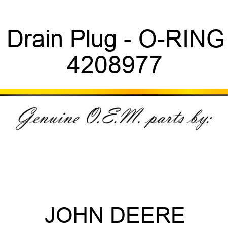 Drain Plug - O-RING 4208977