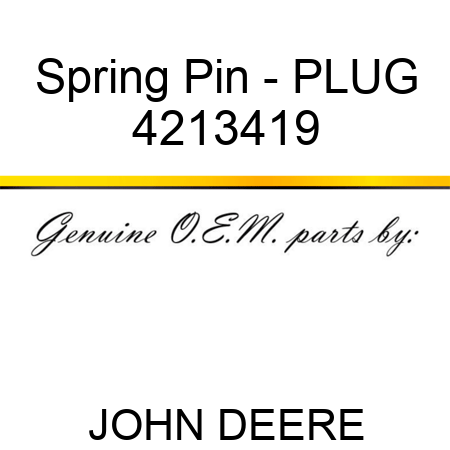 Spring Pin - PLUG 4213419