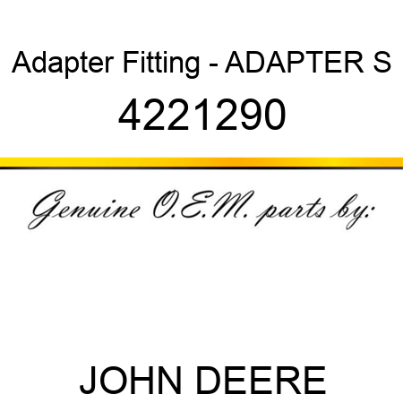 Adapter Fitting - ADAPTER, S 4221290