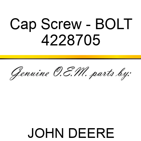 Cap Screw - BOLT 4228705