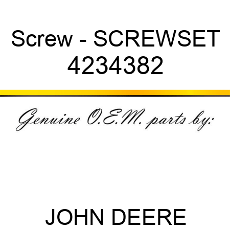 Screw - SCREW,SET 4234382
