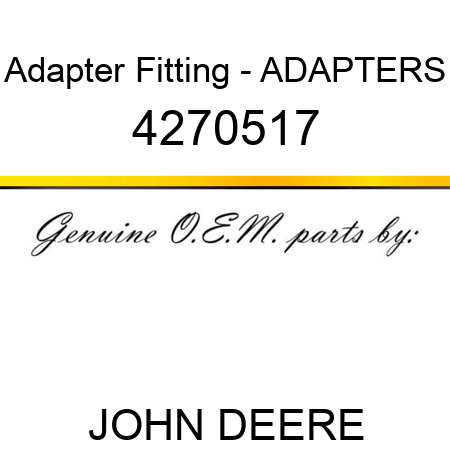 Adapter Fitting - ADAPTERS 4270517