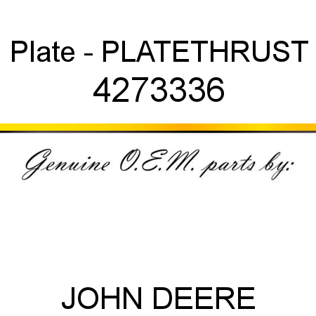 Plate - PLATE,THRUST 4273336