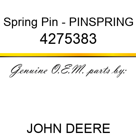 Spring Pin - PIN,SPRING 4275383