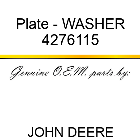 Plate - WASHER 4276115