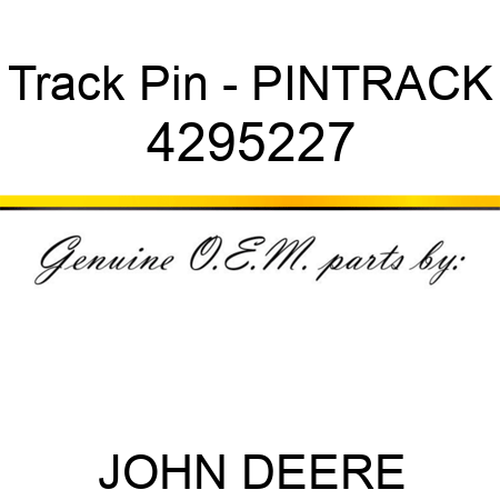 Track Pin - PIN,TRACK 4295227