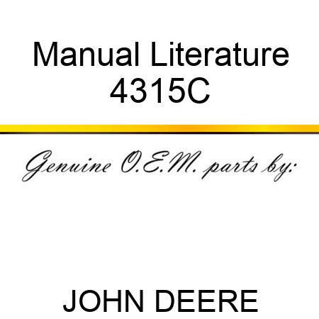 Manual Literature 4315C