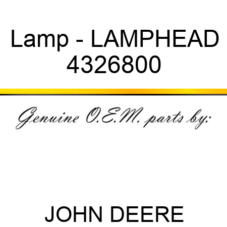 Lamp - LAMP,HEAD 4326800