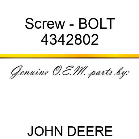 Screw - BOLT 4342802