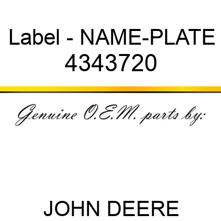Label - NAME-PLATE 4343720