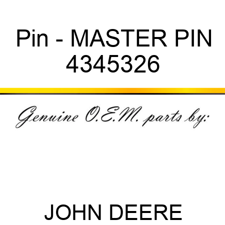 Pin - MASTER PIN 4345326