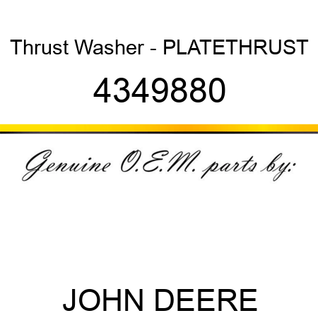 Thrust Washer - PLATE,THRUST 4349880