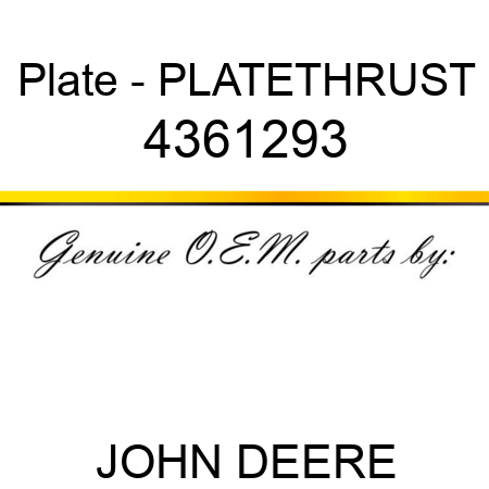Plate - PLATE,THRUST 4361293