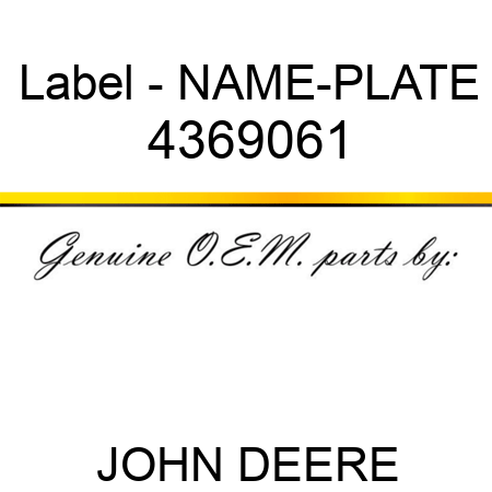 Label - NAME-PLATE 4369061