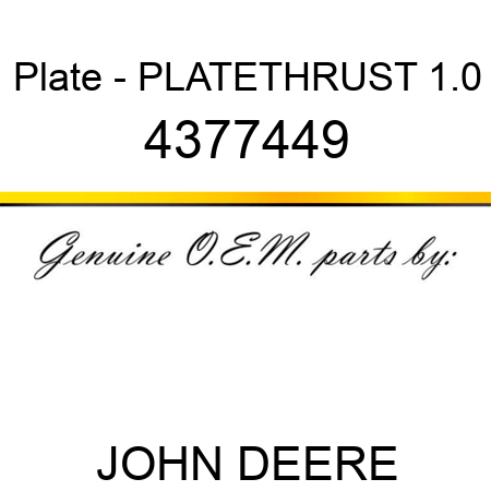 Plate - PLATE,THRUST 1.0 4377449