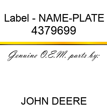 Label - NAME-PLATE 4379699