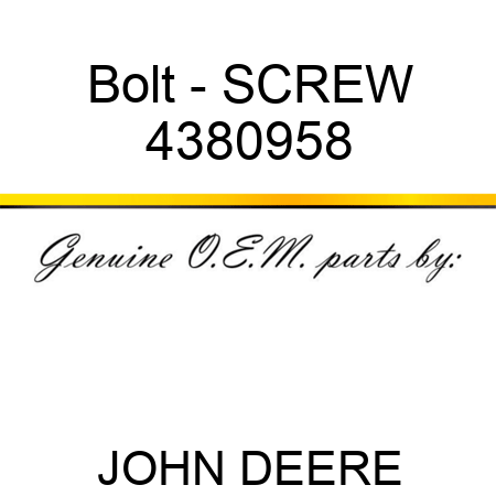 Bolt - SCREW 4380958
