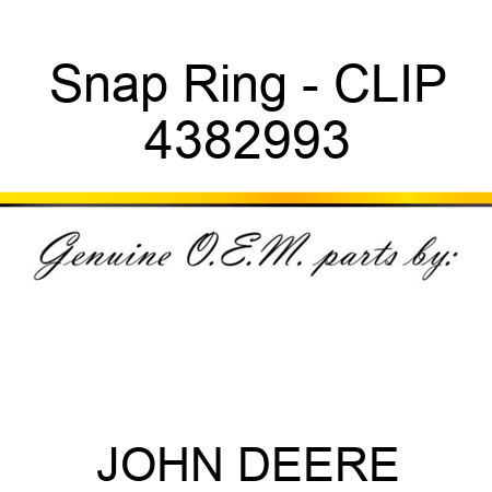 Snap Ring - CLIP 4382993