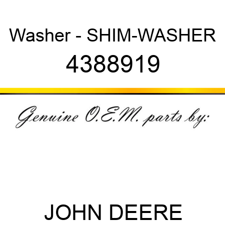 Washer - SHIM-WASHER 4388919